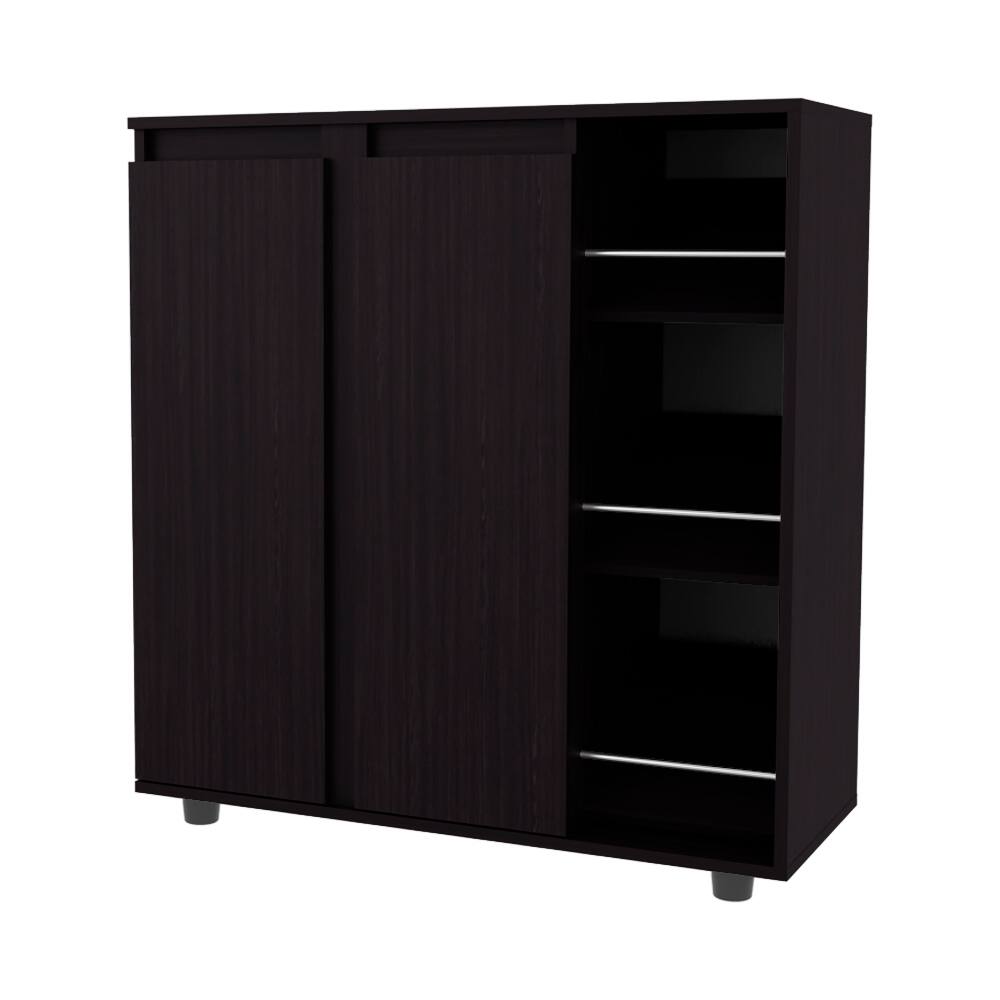Alt View 3. Loheer - Loheer 3 Tier Shoe Rack, Compact Shoe Storage Organizer, Black - Black.