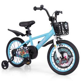 Costway - 16" Kid's Bike for 4-7 with Height-Adjustable Handlebar & Saddle Handbrake - Blue