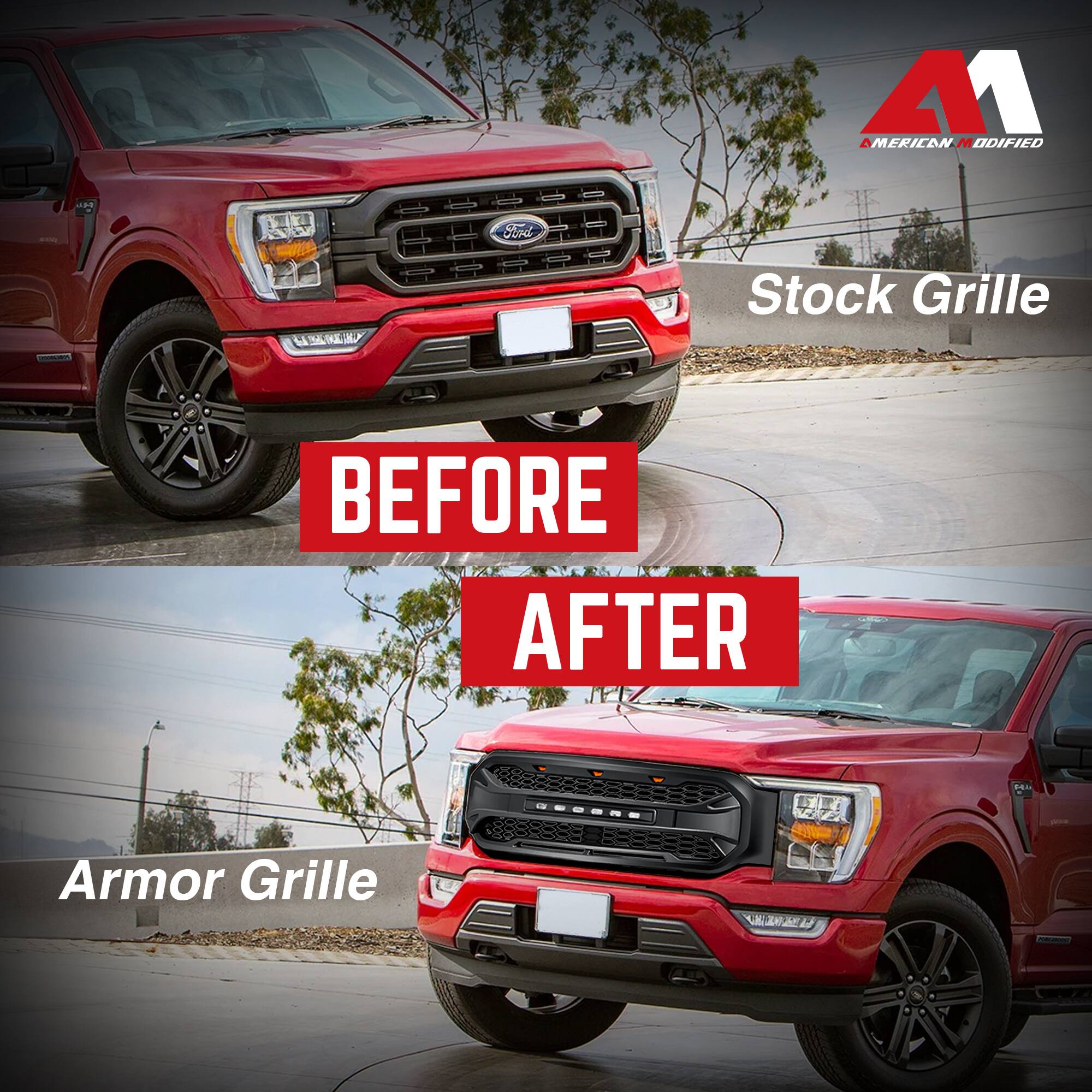 **Before**

**After**

**Stock Grille**

**Armor Grille**

**American Modified**