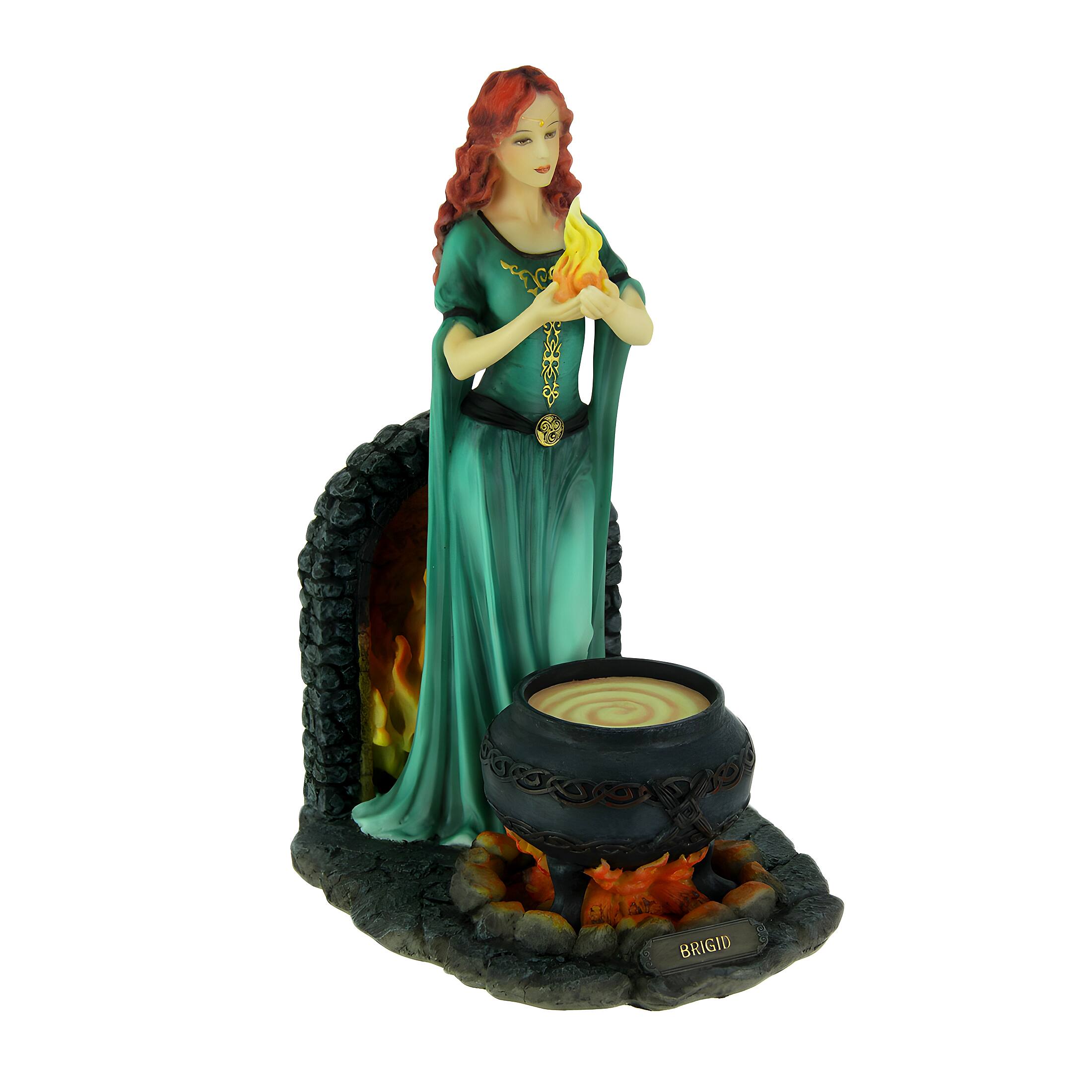 Front. Veronese Design - Brigid the Goddess of Hearth and Home Holding the Sacred Flame - Multicolored.
