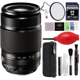 Fujifilm - XF 55-200mm f/3.5-4.8 R LM OIS Lens (Black) with Advance Accessories and Travel Bundle | Fuji XF 55-200mm - Black