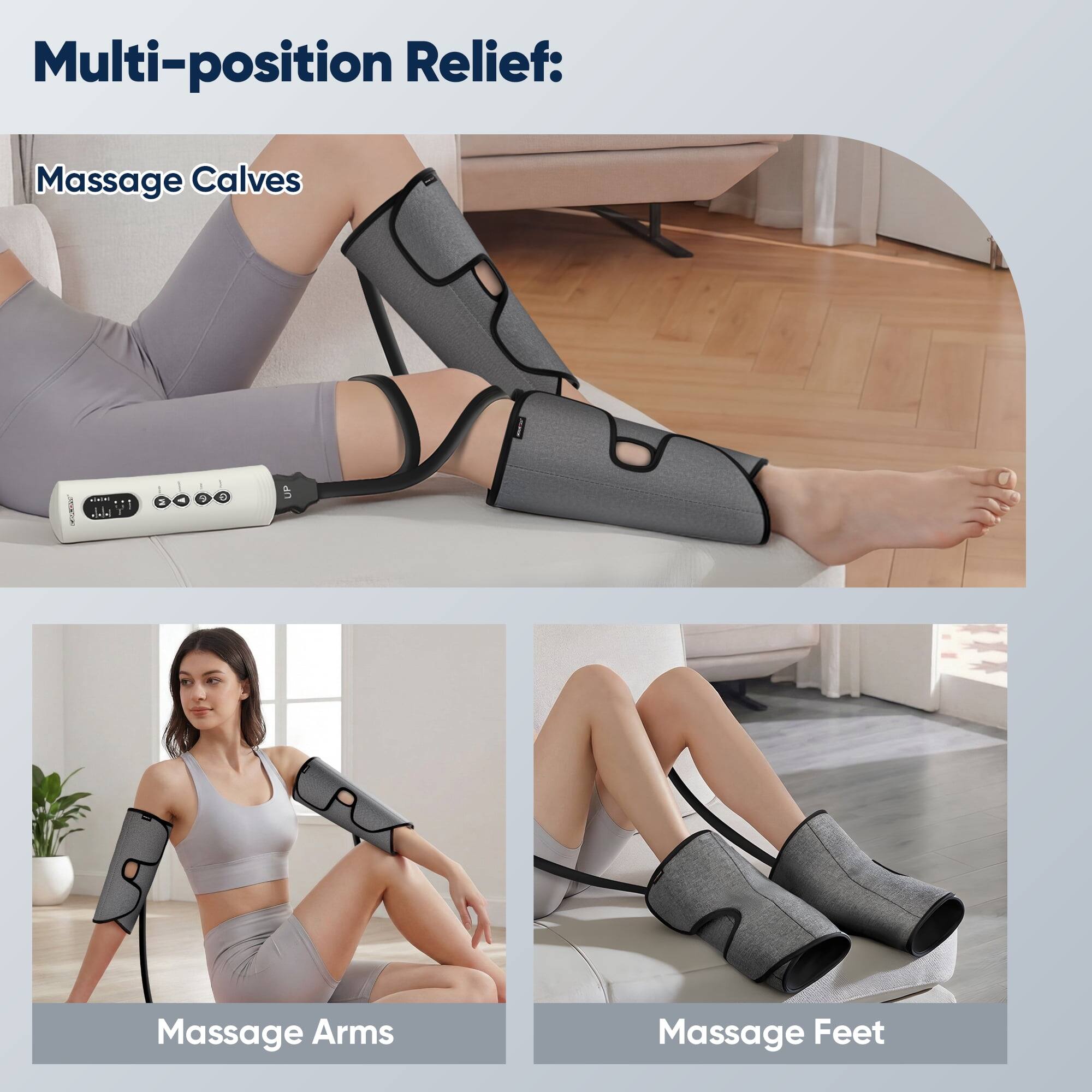 Multi-position Relief:
Massage Calves
Massage Arms
Massage Feet