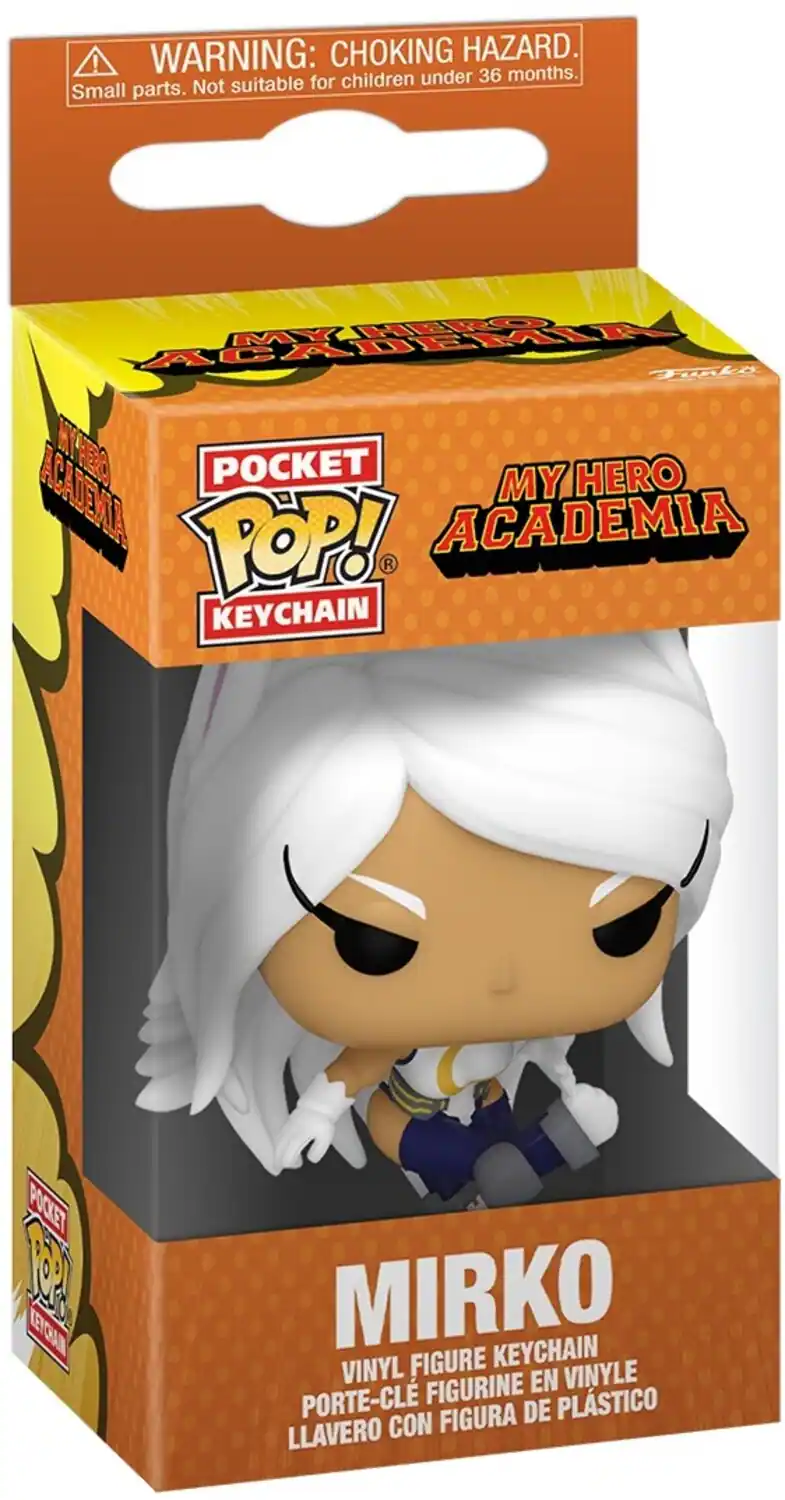 WARNING: CHOKING HAZARD. Small parts. Not suitable for children under 36 months. POCKET POP! MY HERO ACADEMIA KEYCHAIN POCKET POP! MY HERO ACADEMIA KEYCHAIN MIRKO VINYL FIGURE VINYLE FIGURINE EN PORTE-CLE FIGURA DE PLSTICO LLAVERO CON