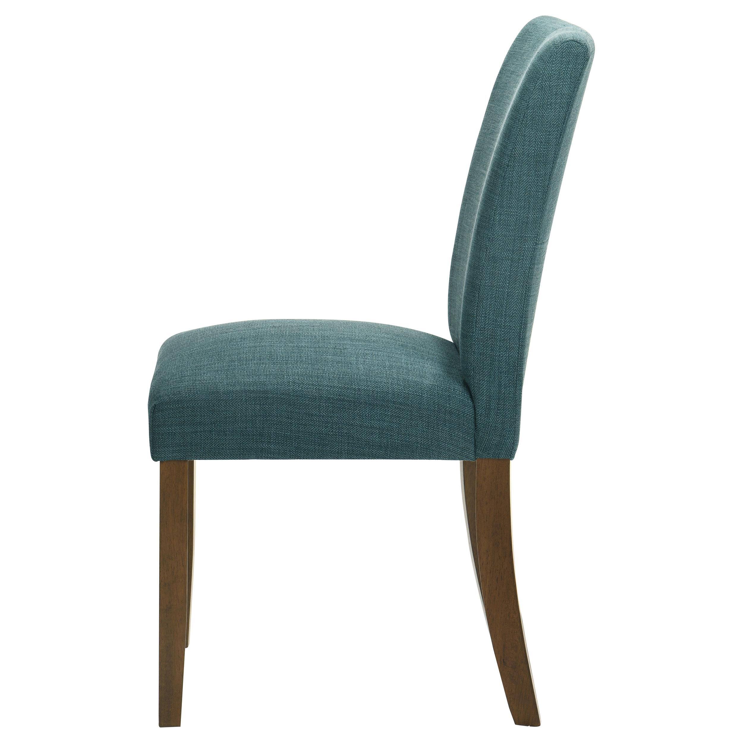 Alt View 3. Manhattan Lane - Cana Dining Chair Set of 2, Blue Fabric Foam Cushion, Brown Wood Legs - Blue, Black.