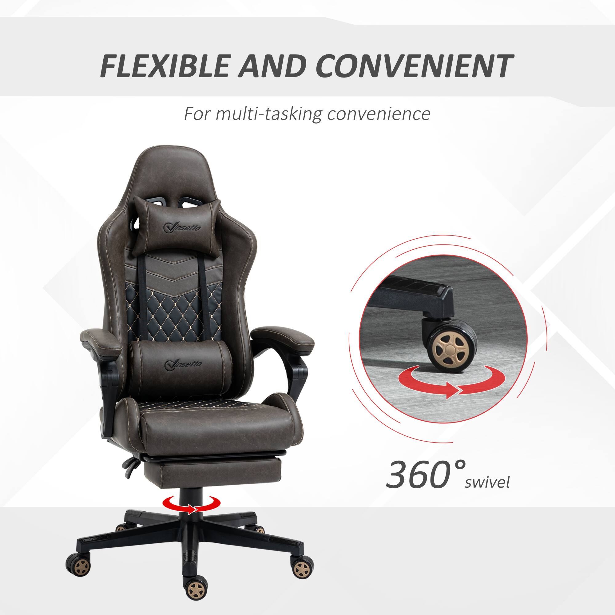 FLEXIBLE AND CONVENIENT For multi-tasking convenience 360 swivel -