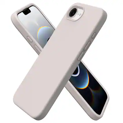 Front. Ornarto - ORNARTO Compatible with iPhone 16e Case 6.1", Liquid Silicone Shockproof Protective Cover - Stone Gray - Stone Gray.