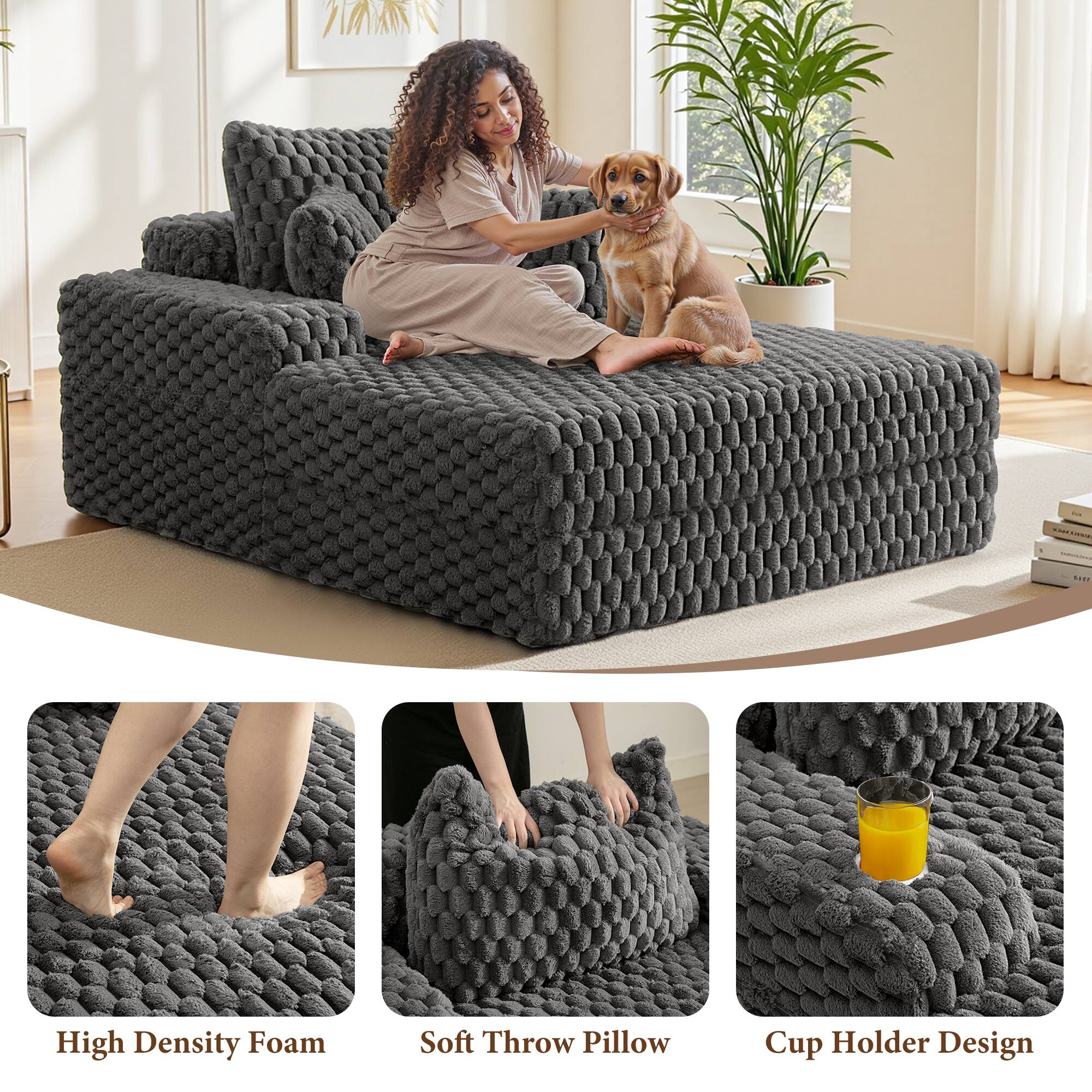 - High Density Foam Soft Throw Pillow Cup Holder Design