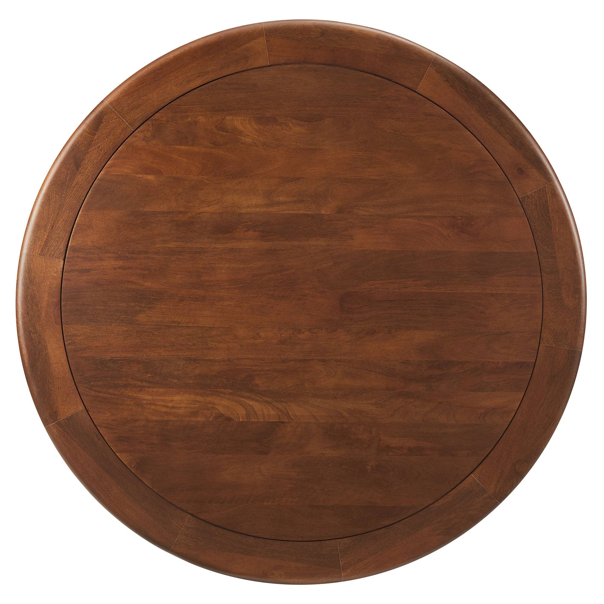 Back. Modway - Lippa 48" Round Pedestal Solid Wood Dining Table by Modway - Brass Walnut.
