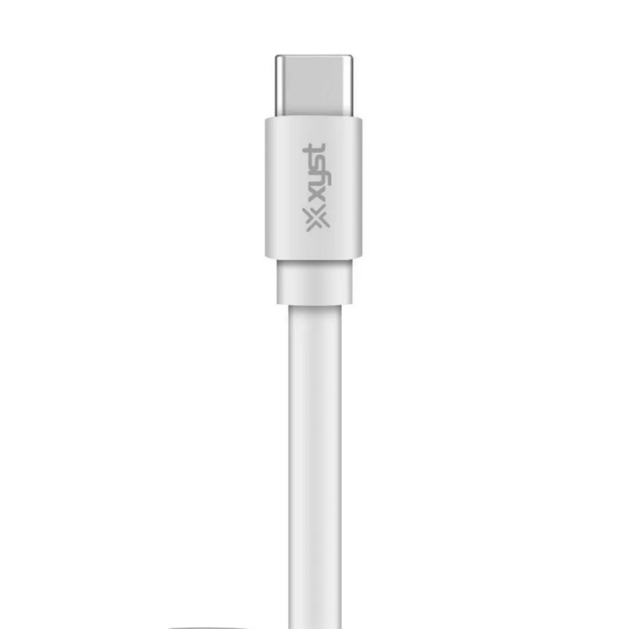 Alt View 2. Xyst - Charge and Sync USB to USB-C Flat Cable 4Ft - White.