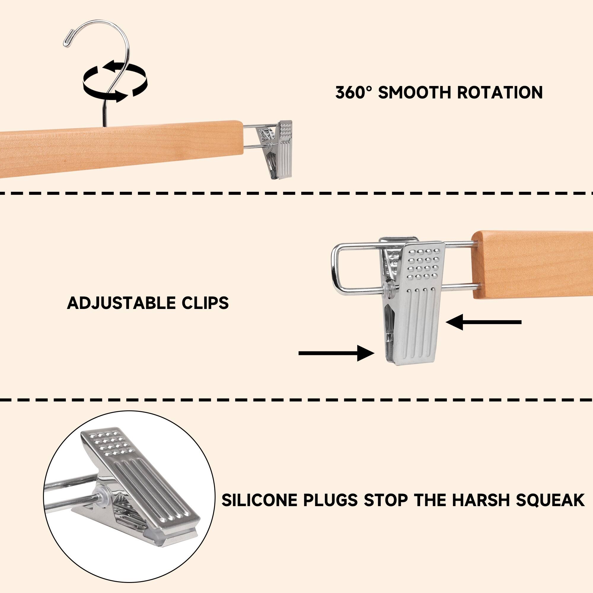 360° SMOOTH ROTATION

ADJUSTABLE CLIPS

SILICONE PLUGS STOP THE HARSH SQUEAK