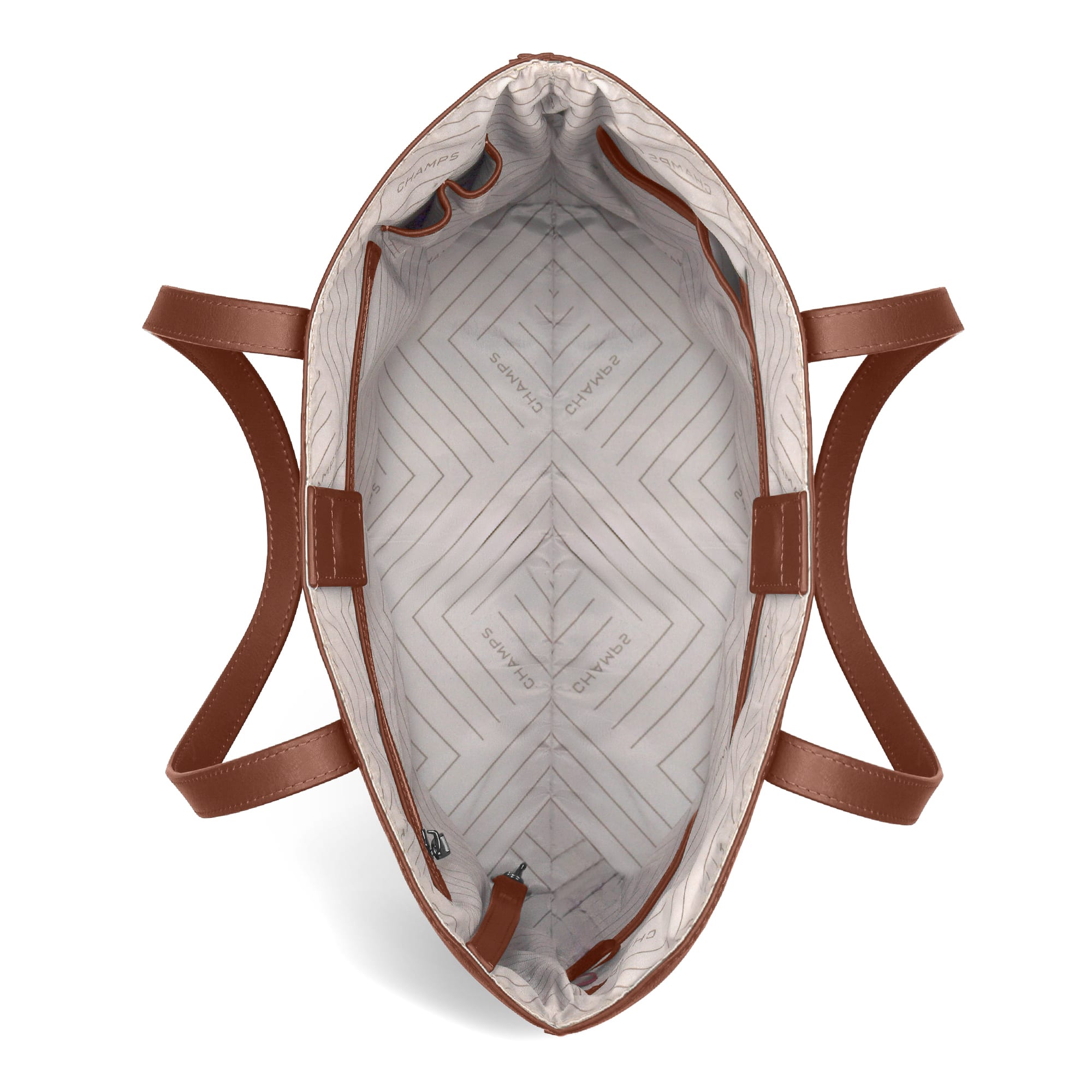 Champs Onyx Collection Leather Vertical Tote Brown OB-415-BROWN