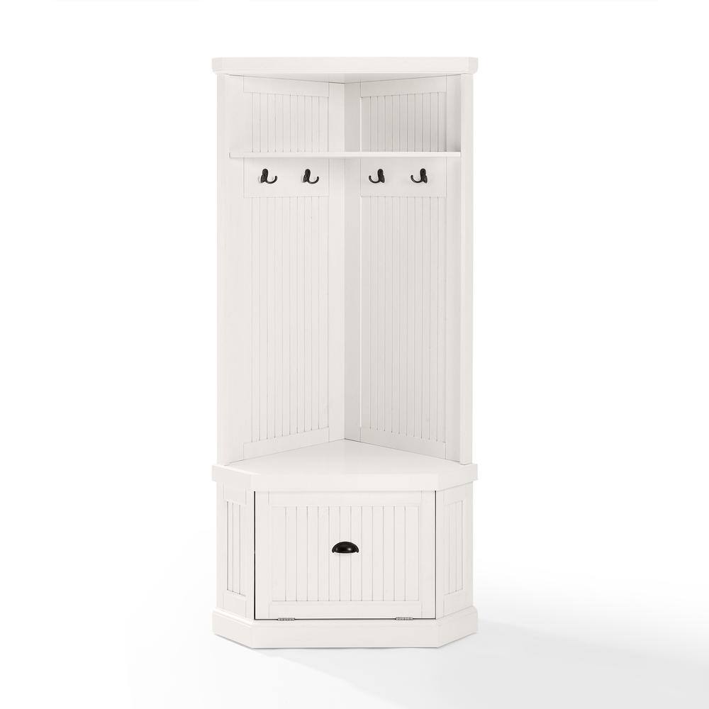 Left. Crosley Furniture - Seaside Corner Hall Tree - White.