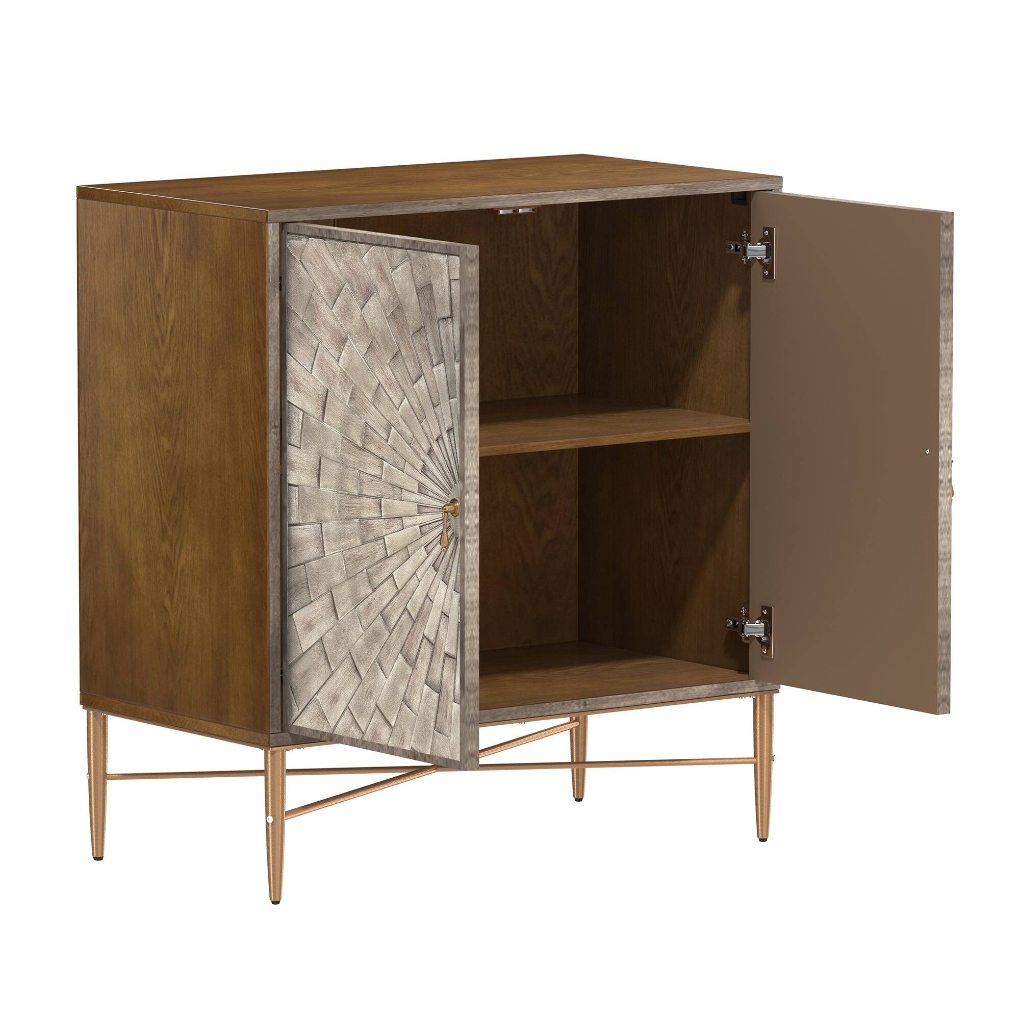 Alt View 10. Boyel Living - Vintage Wood Storage 2 Door Accent Cabinet - White.