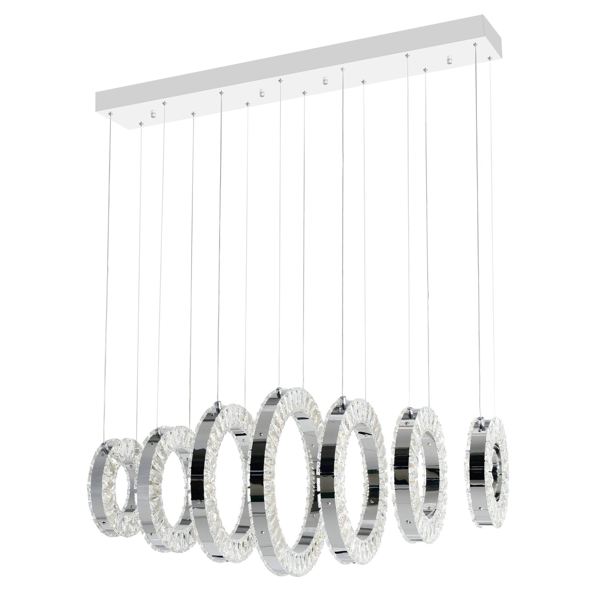 Front. CWI Lighting - Celina LED Chandelier With Chrome Finish - Chrome.