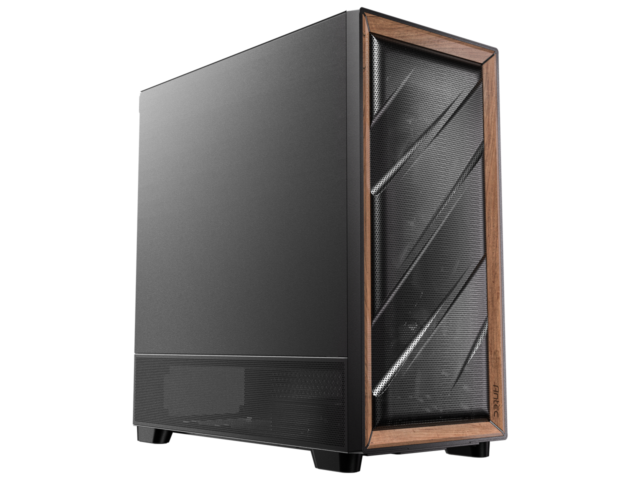 Alt View 1. Antec - Antec Flux SE Silent Case, Sound-Dampened, Walnut Front, 5 PWM Fans, USB-C, 420mm Radiator, E-ATX Mid Tower - Walnut.