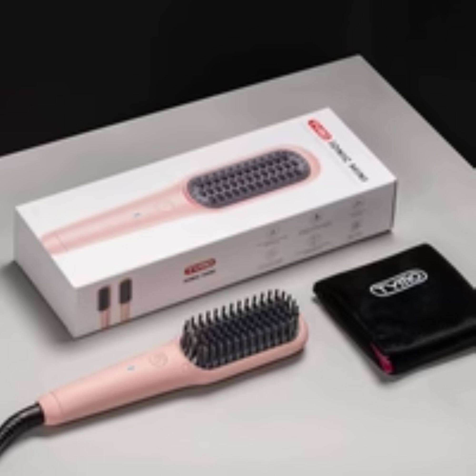 Alt View 7. TYMO - TYMO iONIC mini Black Hair Straightening Brushes - Pink.