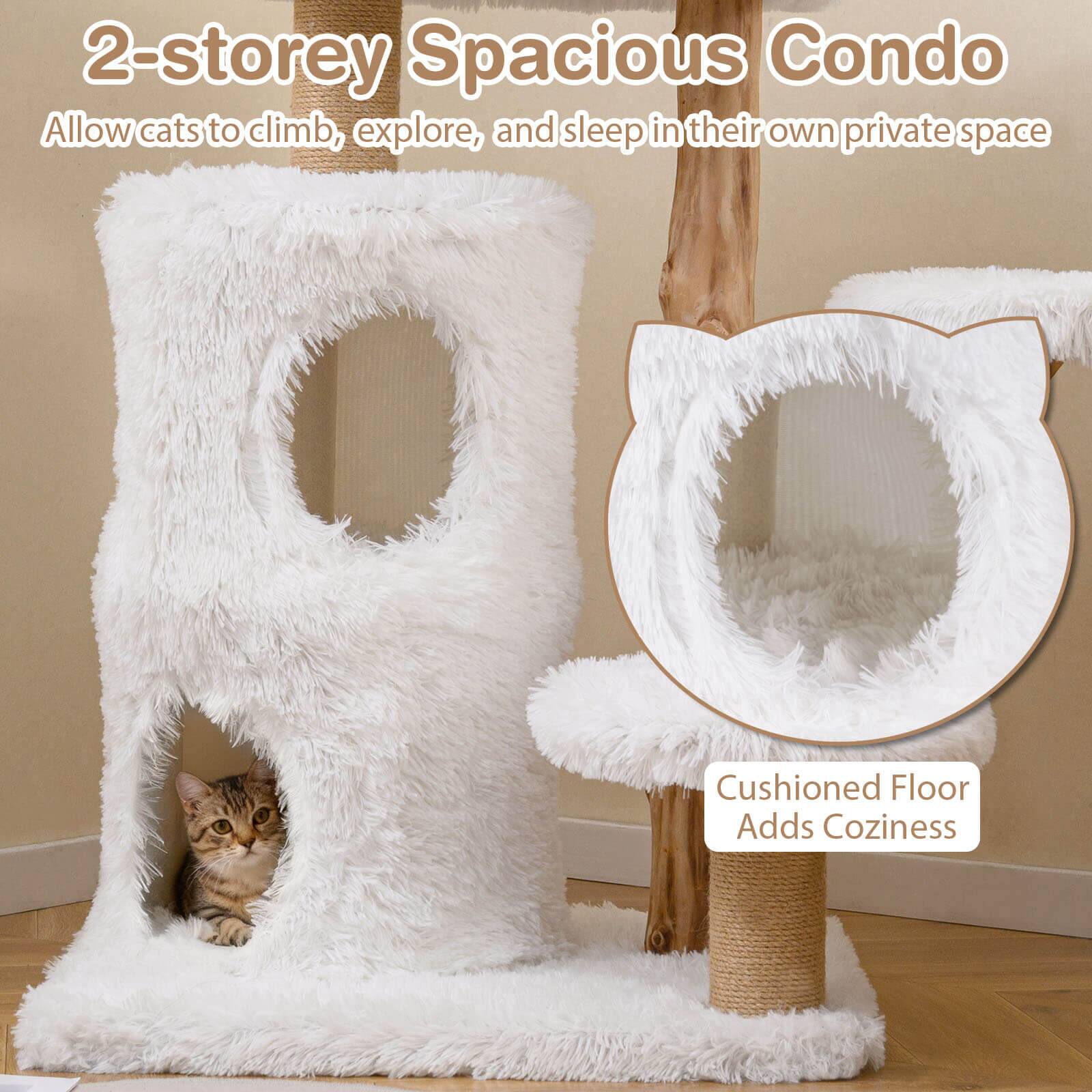 2-storey Spacious Condo  
Allow cats to climb, explore, and sleep in their own private space  

Cushioned Floor Adds Coziness