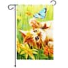 Front. G128 - Kitten Butterfly Flowers Garden Flag, 12 x 18 in, Double-Sided Spring Yard Decoration - Multicolor.