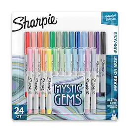 Sharpie - Mystic Gems Permanent Markers, Ultra Fine Tip, 24/Pack - Assorted
