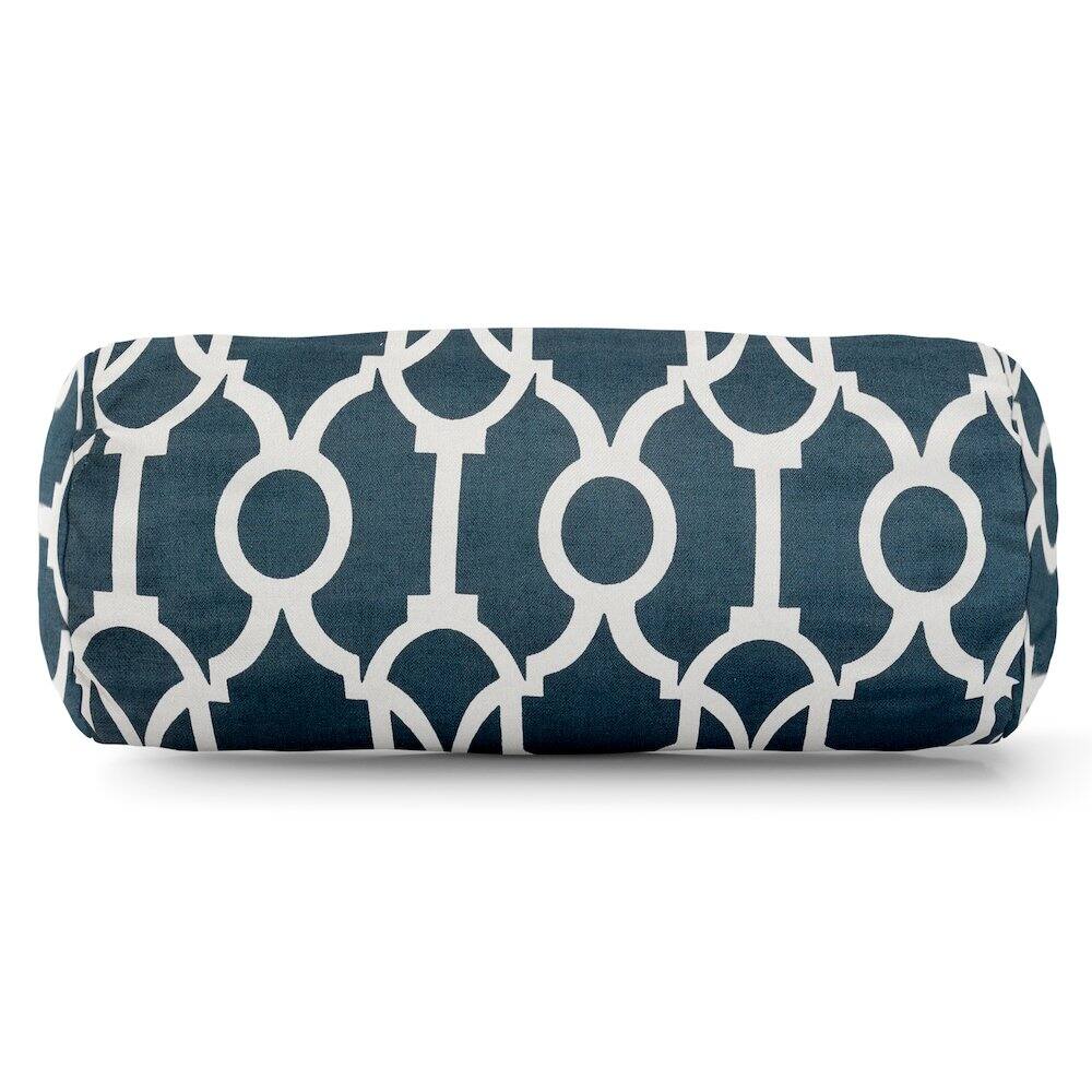 Front. Majestic Home - Bolster Pillow Athens Navy - Blue.