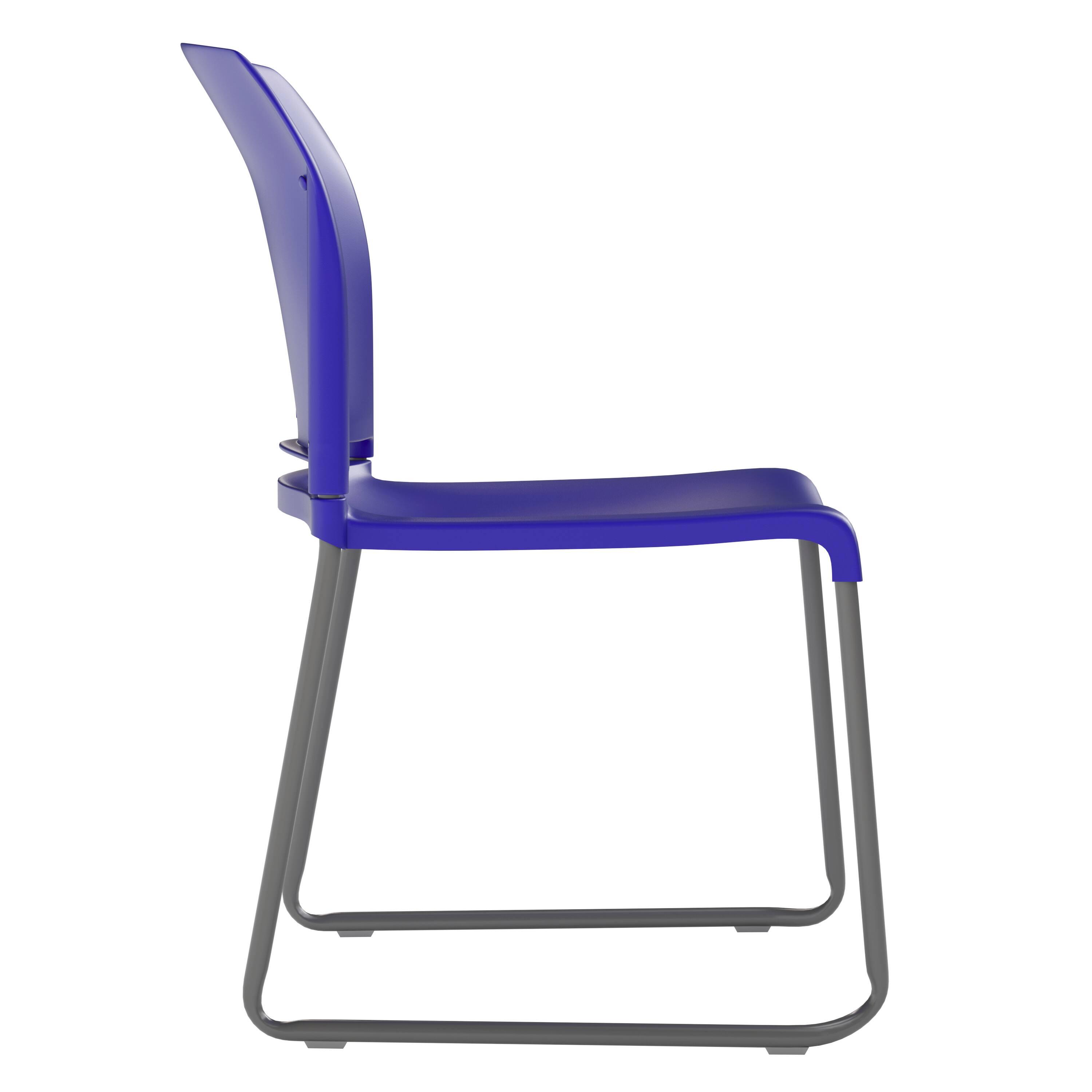 Alt View 8. Emma + Oliver - Home and Office Guest Chair Full Back Contoured Sled Base Stack Chair - Blue.