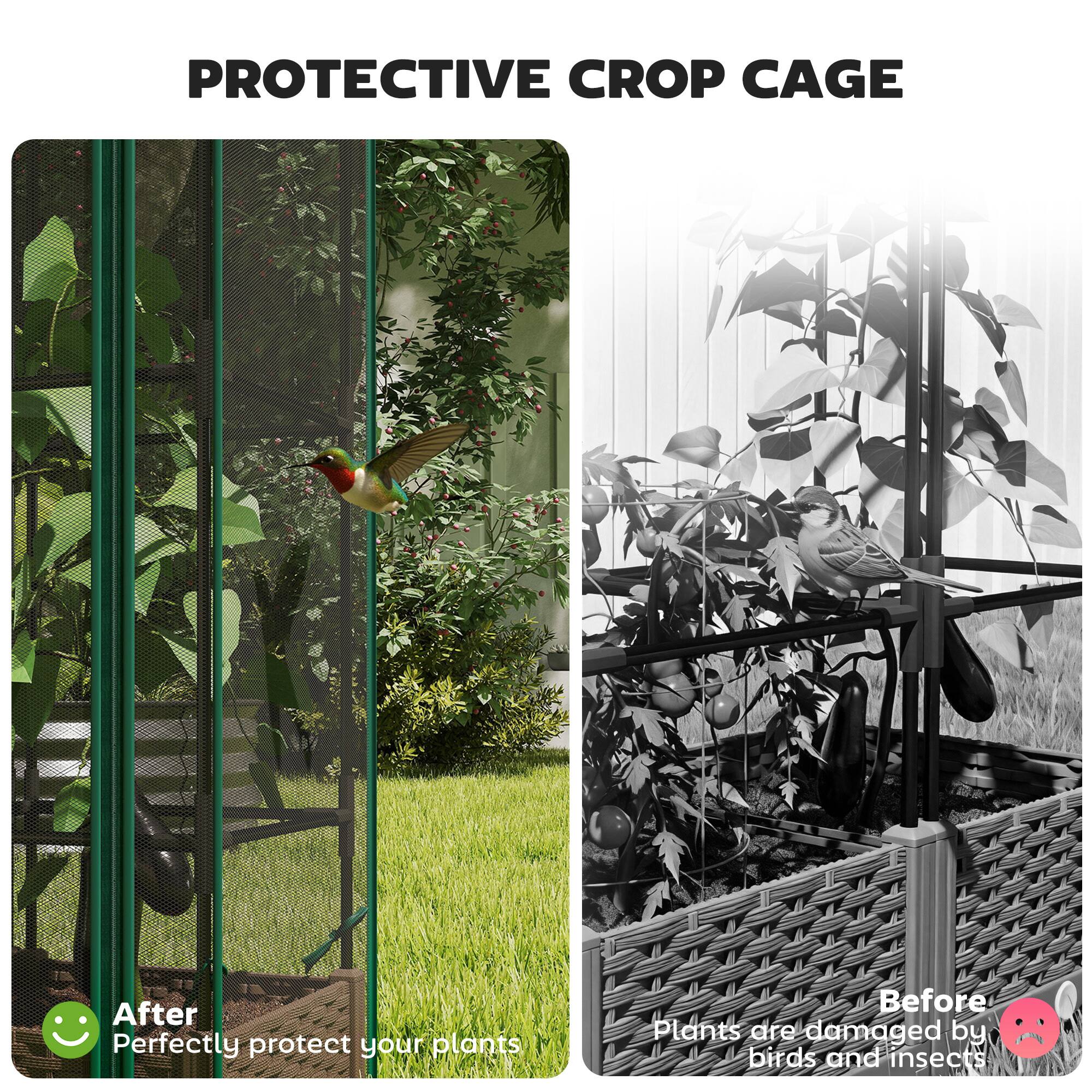 PROTECTIVE CROP CAGE

After  
Perfectly protect your plants

Before  
Plants are damaged by birds and insects