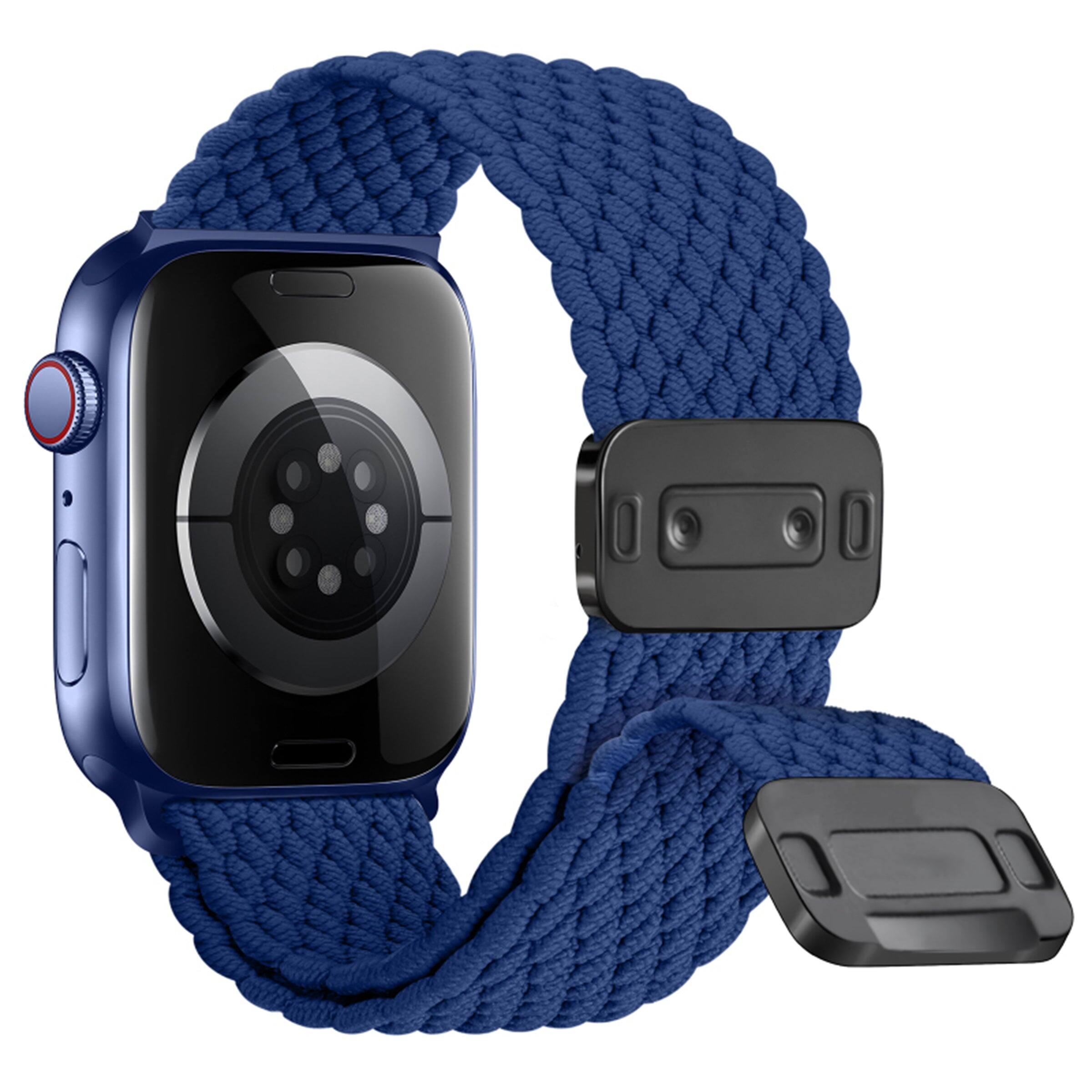 Alt View 3. Waloo - Magnetic Braided Nylon Loop Band - 40/41/42mm - Black - Black.