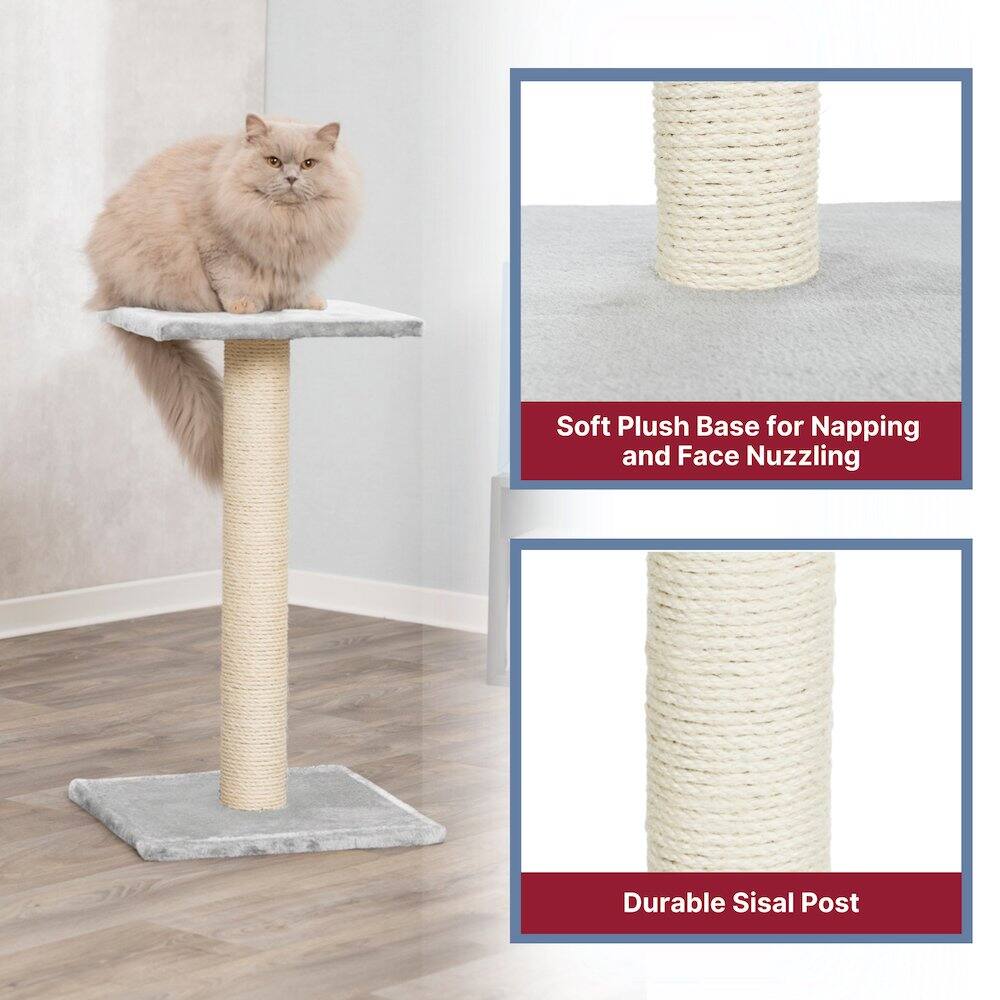 Soft Plush Base for Napping and Face Nuzzling  
Durable Sisal Post