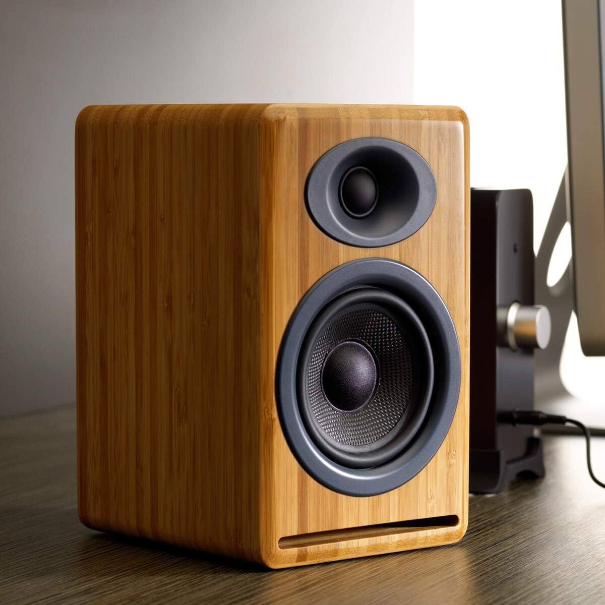 Angle. Audioengine - P4 Passive Speakers - Bamboo.