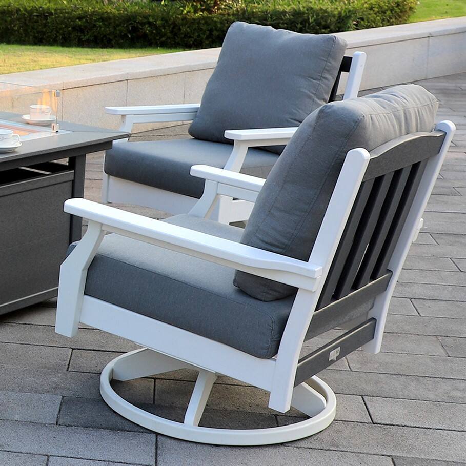 Angle. LuXeo - Aspen Rock/Swivel Deep Seating Chairs-Two-Tone/Gray Cushions (Set of 2) - Two-Tone/Gray Cushion.