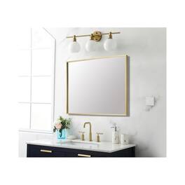 Elegant Decor - Aluminum Frame Rectangle Mirror 27x36 In - Gold