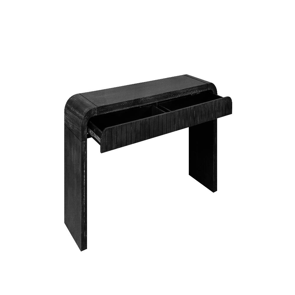 Alt View 9. Loheer - Loheer 59 inch farmhouse console table, Antique Black Entryway Table with Hidden Drawers - Antique Black.