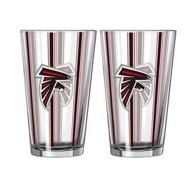 Logo Brands - Atlanta Falcons Two-Piece 16oz. Striped Pint Glass Set - Multicolor