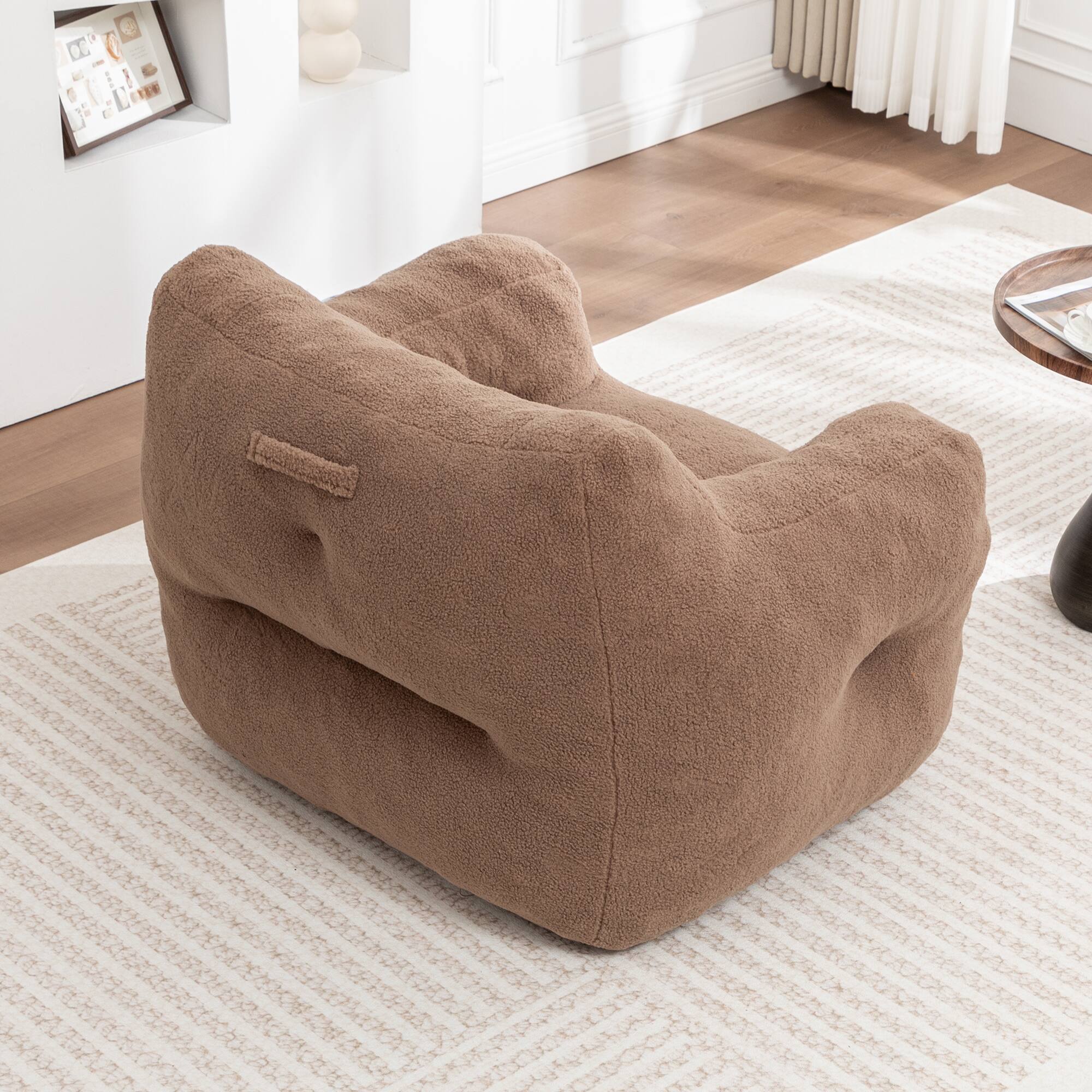 Alt View 7. GOODSILO - Bean Bag Sofa Chair with Armrests - Stuffed High-Density Foam, Lazy Comfy Chair for Adults, Living Room, Bedroom Reading - Coffee.