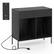 Front. Costway - Costway Large Record Player Stand with Charging Station Storage Compartments & 2 Drawers - Black.