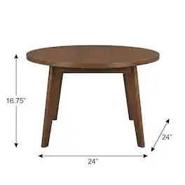 FurniFact - Round Coffee Table with Solid American Gum Wood and Sturdy Base - Sweet Oak