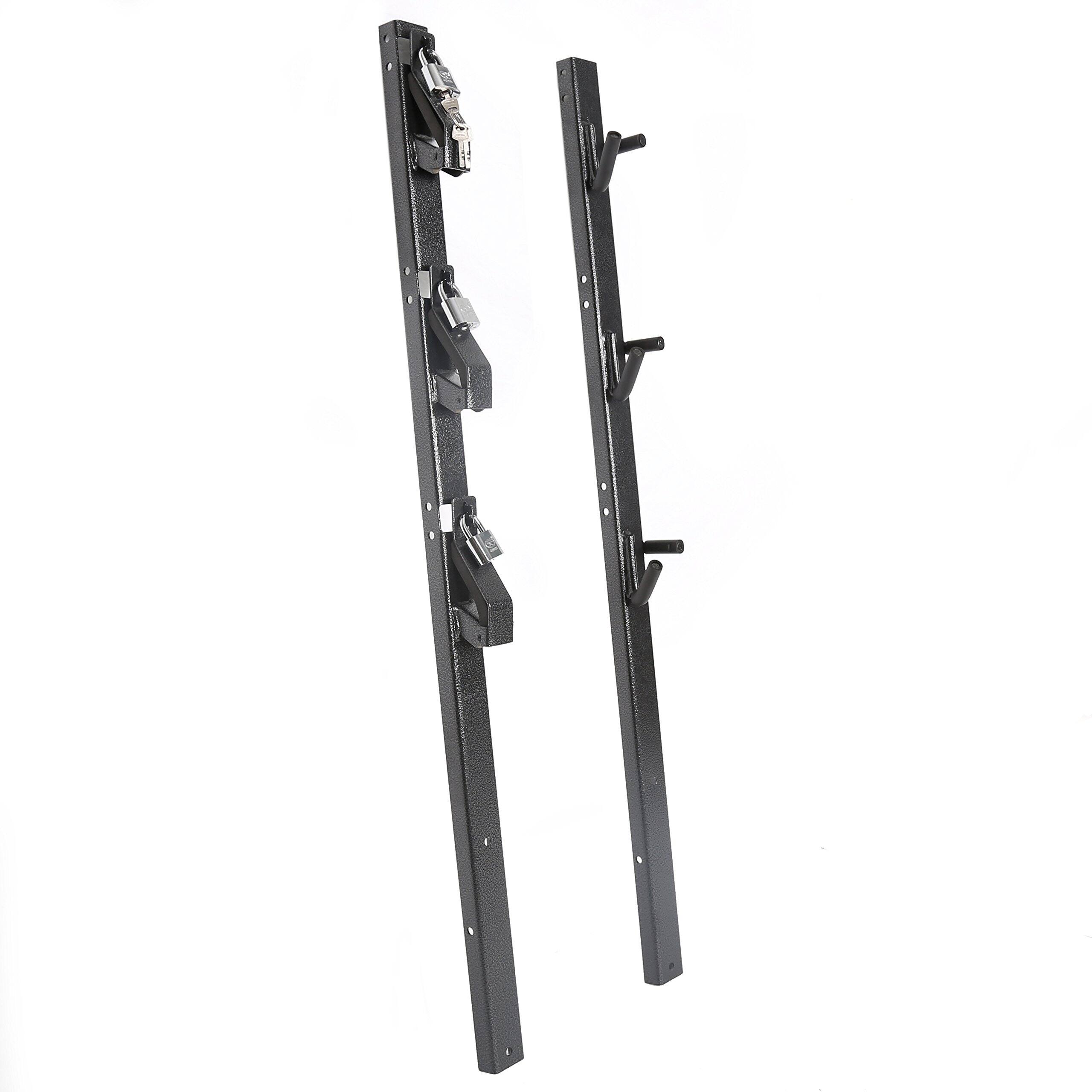 Alt View 2. Skar Audio - 3 Place Trimmer Rack Holder Carrier Mount On Open Landscape Trailer Pickup Weed Eater Racks With Lock 1 Pair - Default.