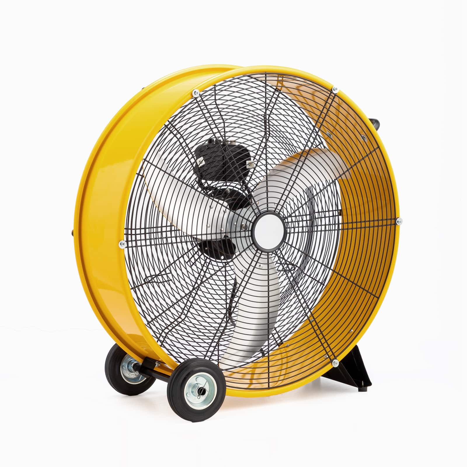 Winado - 24 inch Industrial Drum Fan, 9500CFM High Velocity Metal Floor Fan with Handle, 3-Speed, Air Circulator for Gym, Barn - Yellow