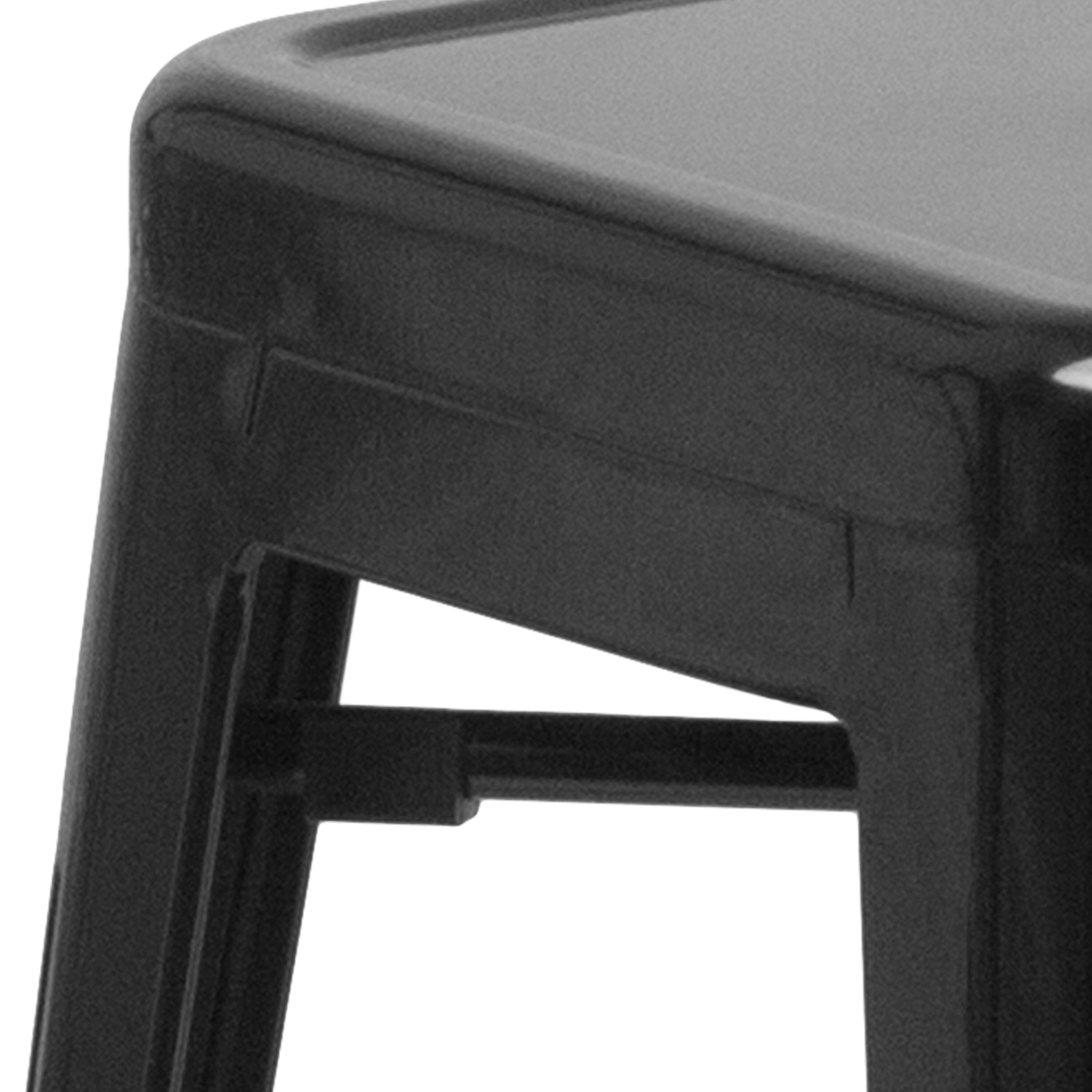 Alt View 15. Alamont Home - Lily Commercial Grade 30"H Backless Black Metal Indoor-Outdoor Barstool, Square - Black.