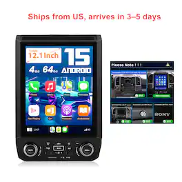 Junsun - For Ford F150 2015-2021 With B&O 4+64GB carplay 8 Core Android 15 12.1"Car Stereo Radio GPS Navi WIFI RDS SWC DSP BT FM - Black