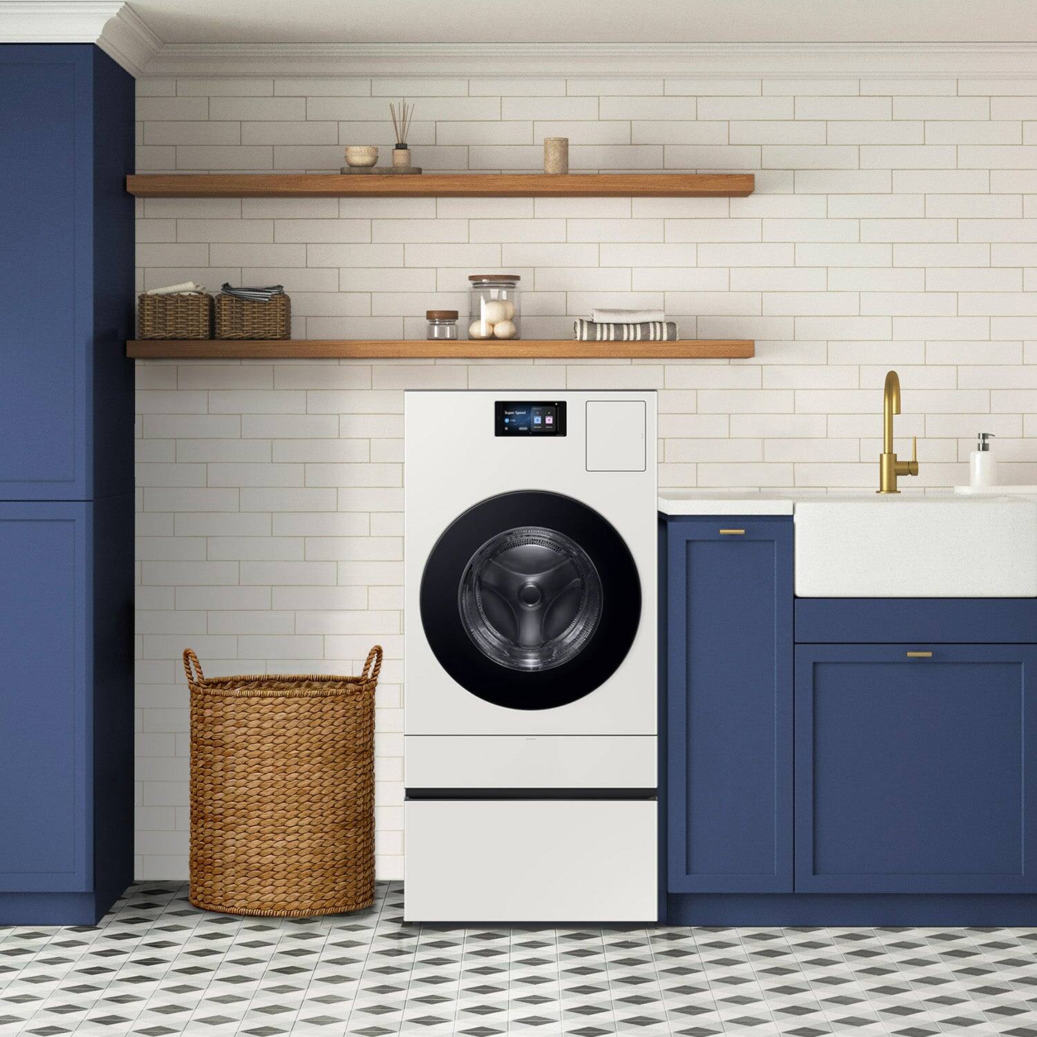 Alt View 12. Samsung - Bespoke AI Laundry Combo Pedestal with Storage Drawer - Ivory.