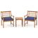 Alt View 9. Costway - 3 PCS Acacia Wood Patio Bistro Set Outdoor Chairs with Coffee Table for Porch - Navy,Natural.
