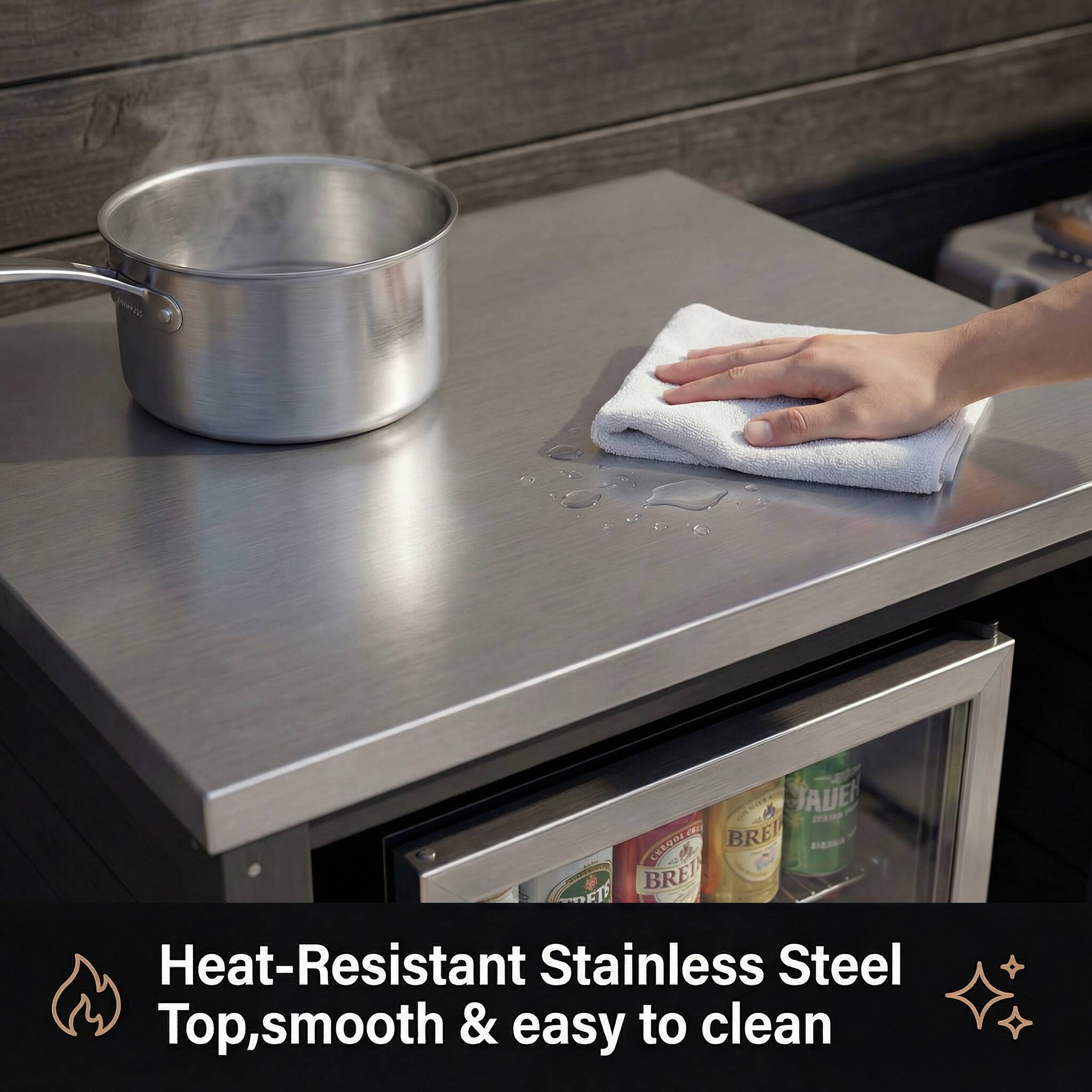 4 JAUE SFEIRP BREI C BREI ET

Heat-Resistant Stainless Steel Top, smooth Top, & easy to clean