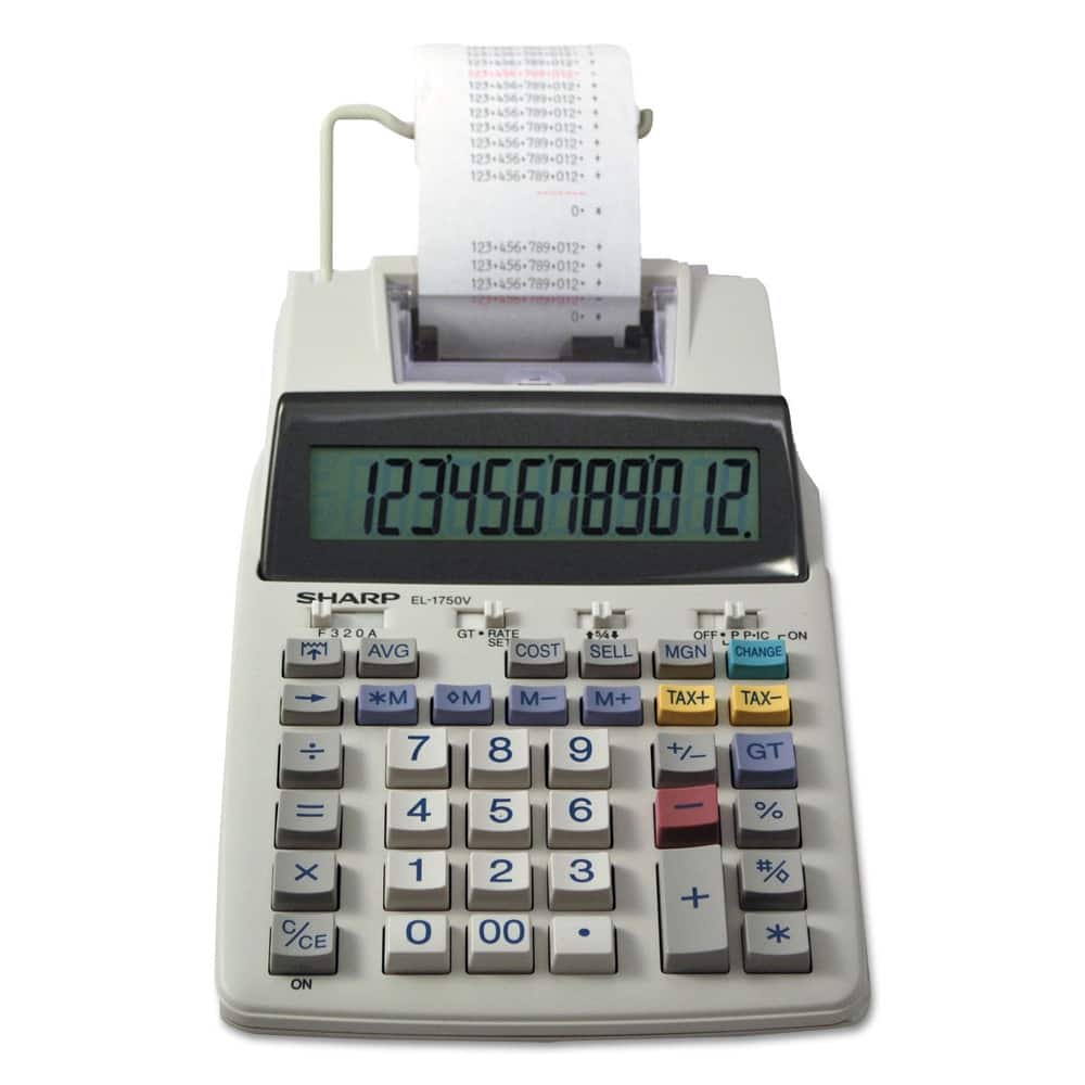 Sharp - EL1750V 2 Lines/Sec Black/Red Color Printing Calculator - false