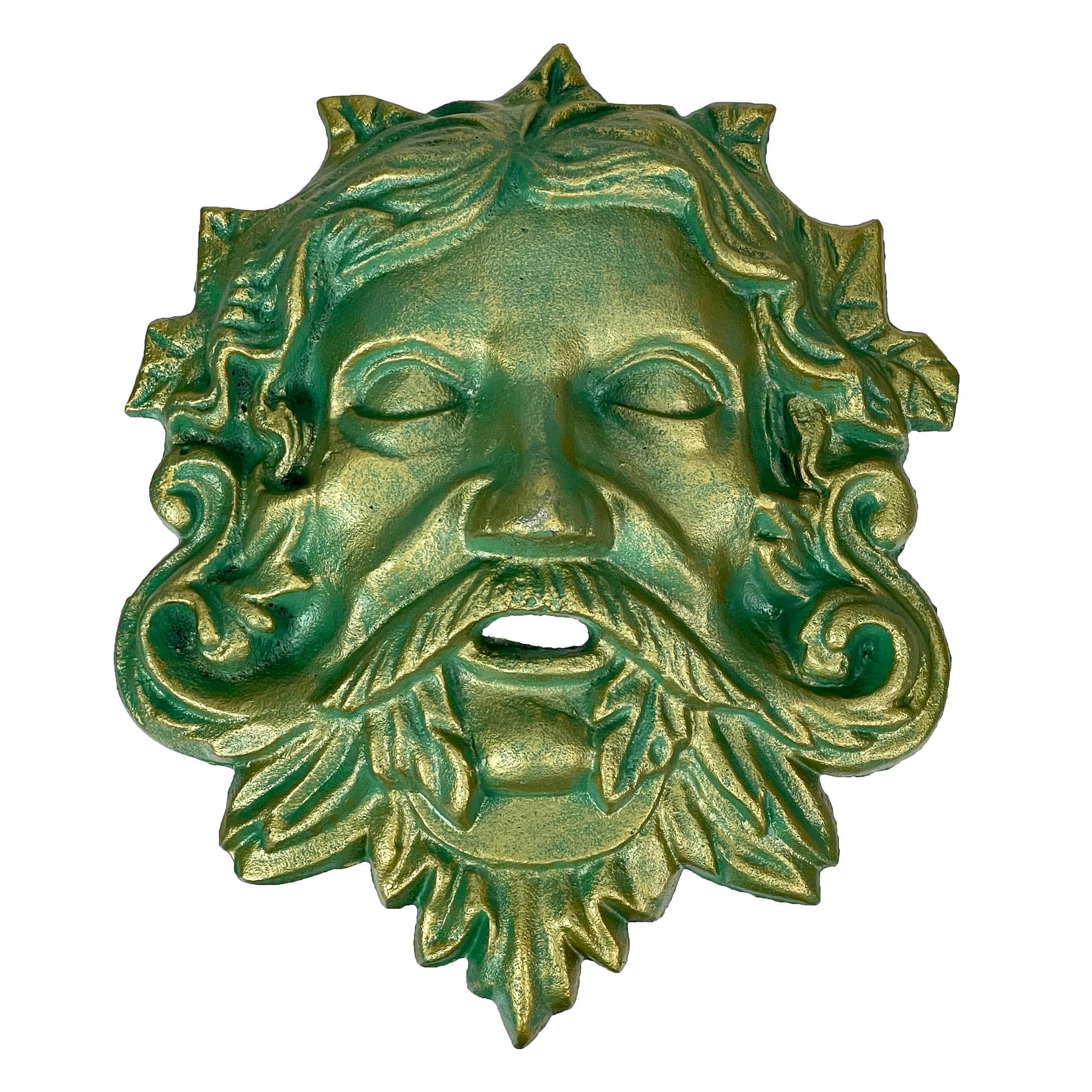 Zeckos - Cast Iron Celtic Man Wall Hanging Antiqued Verdigris Finish - Green
