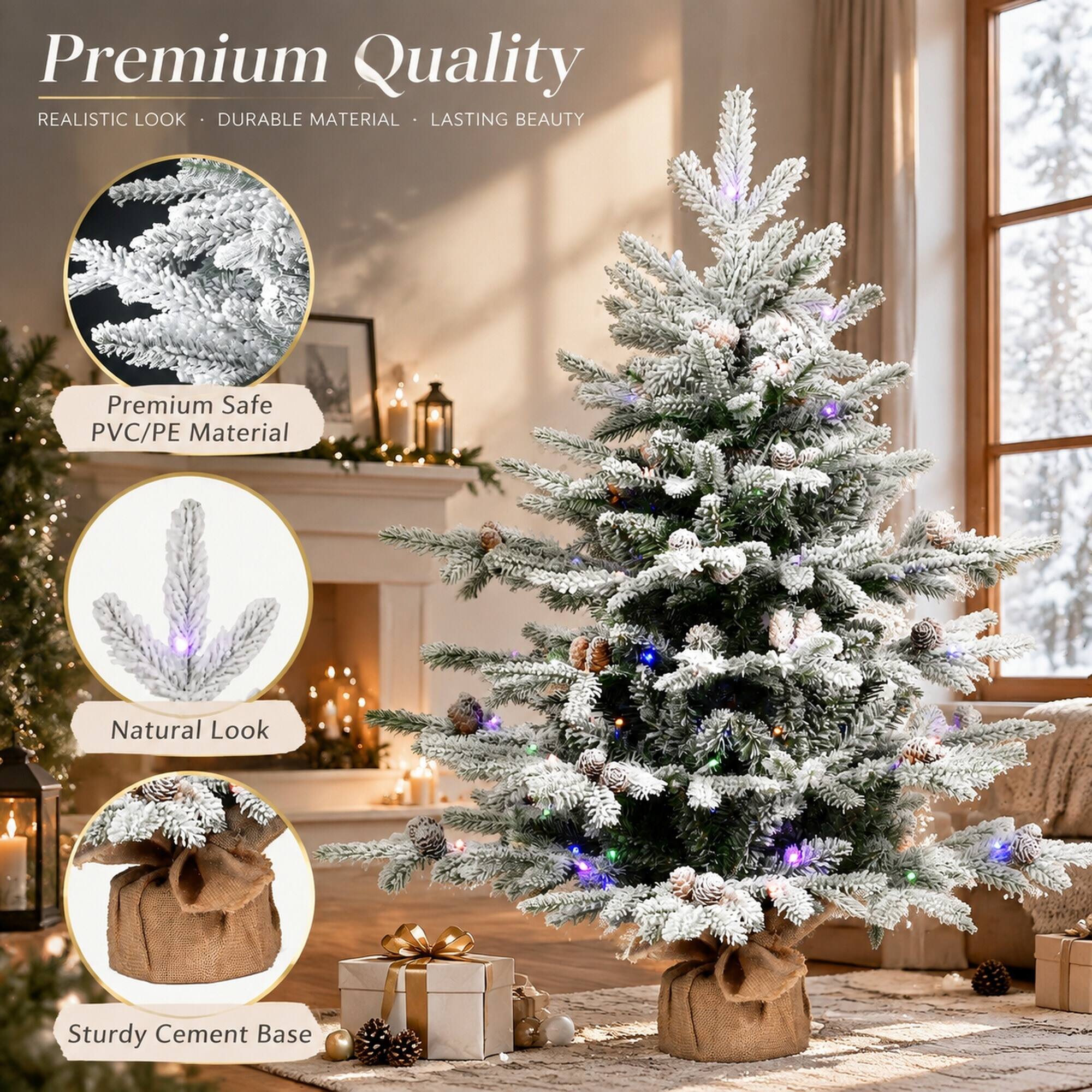 Premium Quality  
REALISTIC LOOK • DURABLE MATERIAL • LASTING BEAUTY  

Premium Safe PVC/PE Material  
Natural Look  
Sturdy Cement Base