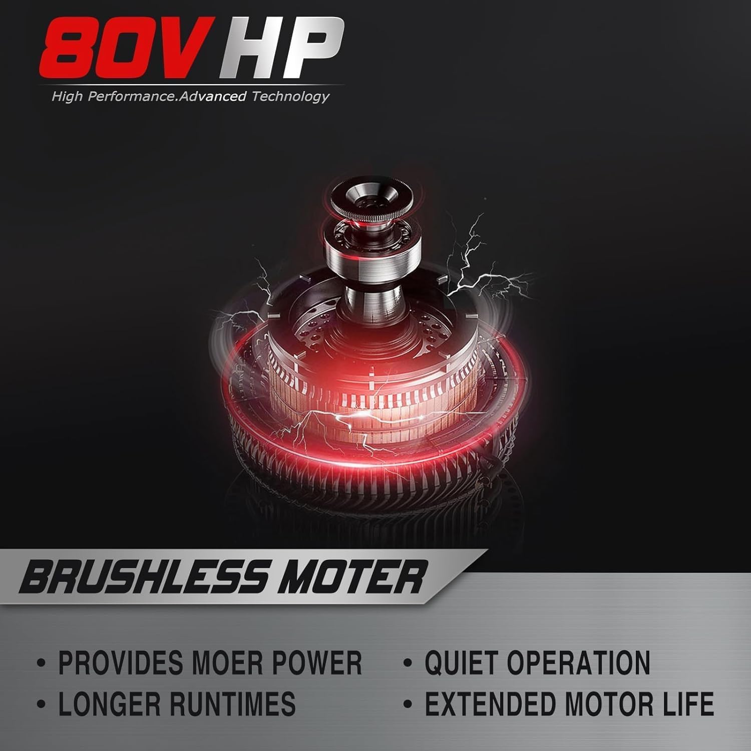 BOV HP High Performance. Advanced Technology

BRUSHLESS MOTOR
- PROVIDES MORE POWER
- QUIET OPERATION
- LONGER RUNTIMES
- EXTENDED MOTOR LIFE