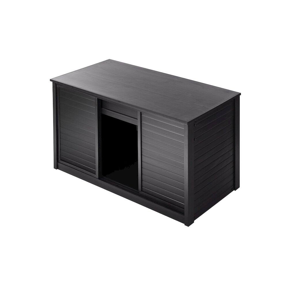 Left. New Age Pet - ECOFLEX 48" Versa Stand in Black - Black.