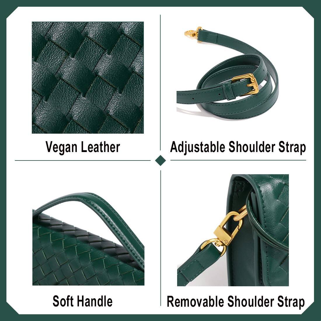 - Vegan Leather
- Adjustable Shoulder Strap
- Soft Handle
- Removable Shoulder Strap