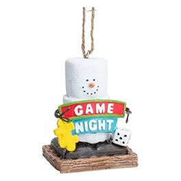 Ganz - Smores Marshmallow Snowman Game Night Resin Christmas Tree Ornament 2.6 inch - White